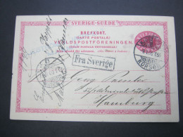 1900 , Schiffpost : FRA SVERIGE ,  Kopenhagen - Korsör , Karte Nach Hamburg - Briefe U. Dokumente