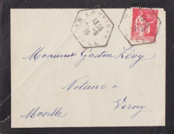 Lettre Obl. Louvigny (T 220) Le 23/9/35 (tarif 21/4/30) Sur N° 283 50c Paix - 1932-39 Paix