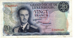 LUXEMBOURG 20 Francs G 07.03.1966 G048648 - Luxemburgo