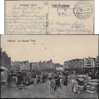 Allemagne /  France (Pas-de-Calais) 1915. Carte De Franchise Militaire. Marché De La Grande Place D'Arras. Chevaux, Blé - Agriculture