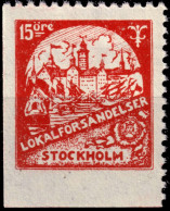 SUÈDE / SWEDEN - Local Post STOCKHOLM 15öre Red - Mint* - Local Post Stamps