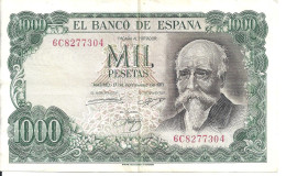 ESPAGNE 1000 PESETAS 1971 VF+ P 154 - 1000 Peseten