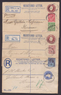 3 Versch. R-Umschlags-Ganzsachen, Je Mit Zusatzfrankatur Nach Deutschland, 1896/1913, Ankunft - Lettres & Documents