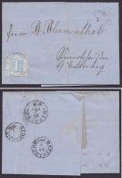 MiNr. 15, EF, Zart "3", K1 "Amöneburg", 1862, Div. Durchgangsstempel, Seltenheit! - Briefe U. Dokumente