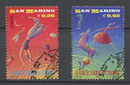 Saint Marin - San Marino 2002 Y&T N°1805 à 1806 - Michel N°2018 à 2019 (o) - EUROPA - Usati