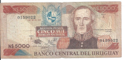 URUGUAY 5000 NUEVOS PESOS ND1983 VF P 65 - Uruguay