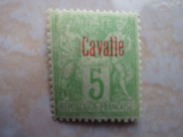 CAVALLE - 1893-1900 - Timbre Type Sage 5c Vert-jaune - Andere & Zonder Classificatie