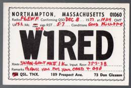 Northampon Massachusetts  (USA)    Carte QSL De Radio Amateur  1977    (PPP41433) - Northampton