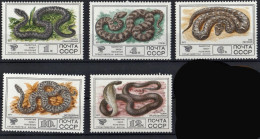 RUSSIE- URSS Reptile, Reptiles, Serpents, Serpent.  Yvert N° 4438/42 Neuf Sans Charniere. MNH ** - Otros & Sin Clasificación