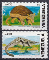 VENEZUELA, Reptile, Reptiles, Crocodile. Caiman Yvert N° 1244/45 Neuf Sans Charniere. MNH ** - Autres & Non Classés