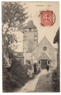 1908 FRENEUSE - L'EGLISE Animée - Freneuse