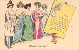 Illustrateur - Sager - Erotique - Le Salon De Ces Dames - Lettre Sarcastique En Français - Carte Postale Ancienne - Sager, Xavier