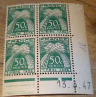 Coin Daté, Taxe 50c Vert, N°80 Du 13/03/1947, Neufs Sans Charniere .......... CL1-6-2a - Segnatasse