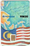 MALAYSIA(chip) - World Map(puzzle 4/6), GCA(Global Chipcard Alliance)/Telekom Malaysia RM20, Tirage 6000, 10/97, Mint - Malesia