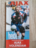 Programme Ajax - FC Volendam - 14.3.1998 - Holland - Program - Football - Habillement, Souvenirs & Autres