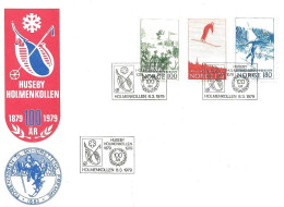 Norge Norway 1979 Ski Jumping And Cross Country, Holmenkollen 100 Years Anniversary  Mi 790-792, FDC - Lettres & Documents