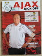 Programme Ajax - FC Dinamo Kiev - Roda JC - 25.8.2010 21.08.2010 - UEFA Champions League - Holland - Program - Football - Habillement, Souvenirs & Autres