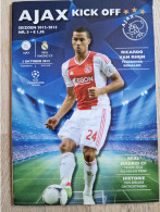 Programme Ajax - Real Madrid - 3.10.2012 - UEFA Champions League - Holland - Program - Football - Ricardo Van Rhijn - Habillement, Souvenirs & Autres