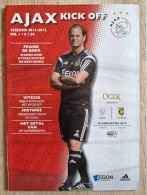 Programme Ajax - Vitesse Arnhem - 10.8.2014 - Holland - Program - Football - Frank De Boer - Habillement, Souvenirs & Autres