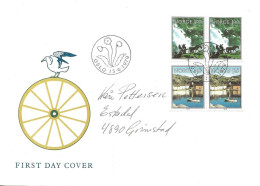 Norway Norge 1979 Nature, Chair Cart To Briksdal Glacier, Kjernøy Sund Near Mandal Mi 795-796, FDC - Covers & Documents