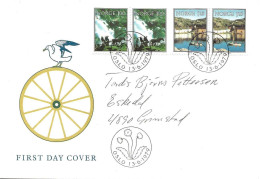 Norway Norge 1979 Nature, Chair Cart To Briksdal Glacier, Kjernøy Sund Near Mandal Mi 795-796, FDC - Covers & Documents