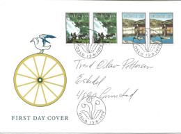 Norway Norge 1979 Nature, Chair Cart To Briksdal Glacier, Kjernøy Sund Near Mandal Mi 795-796, FDC - Covers & Documents