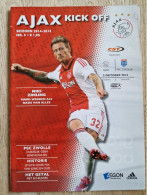 Programme Ajax - PEC Zwolle - 5.10.2014 - Holland - Program - Football - Niki Zimling - Habillement, Souvenirs & Autres