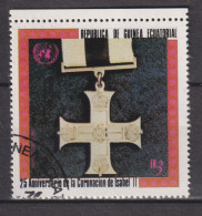 1978 Äquatorial-Guinea, Yt:GQ 119-B°,  Military Cross 1914,  Elizabeth II, 25th Coronation (V) Medals - Guinée Equatoriale