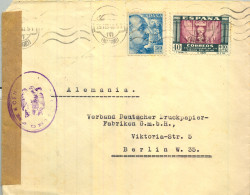 1940 MADRID - BERLIN , SOBRE CIRCULADO , CENSURA MILITAR DE MADRID - Cartas & Documentos