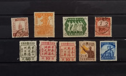 Chine Occupation Japonaise, Mandchourie, Lot De 9 Timbres : Nsg /obl B.P19 - 1932-45 Mandchourie (Mandchoukouo)