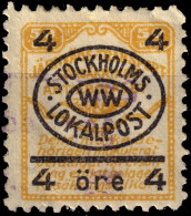 SUÈDE / SWEDEN - Local Post STOCKHOLM 4öre/50öre Orange (1926, Initials WW) - VF Used - Lokale Uitgaven