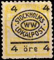 SUÈDE / SWEDEN - Local Post STOCKHOLM 4öre/50öre Orange (1926, Initials WW) - No Gum - Emissions Locales