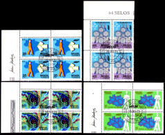 Ref. BR-1223-26-QC BRAZIL 1972 - COMMUNICATIONMI# 1317-20,BLOCK CANCELED 1ST DAY,NH, TELECOMMUNICATION 16V Sc# 1223-1226 - Gebraucht