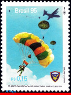 Ref. BR-2548 BRAZIL 1995 - PARASHUTE BRIGADE, PLANE,PARACHUTIST, MI# 2659, MNH, SPORTS 1V Sc# 2548 - Parachutespringen