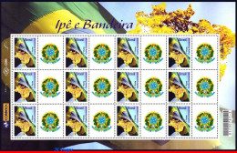 Ref. BR-3080N-1-FO BRAZIL 2009 - IPE WOOD VE,MAPS,FLAGS,COAT OF ARMS,SHEET PERSONALIZED MNH, COATS OF ARMS 12V Sc# 3080N - Sellos Personalizados