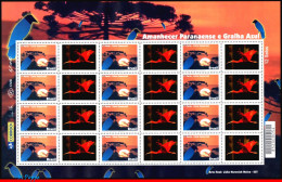 Ref. BR-3203-1FO BRAZIL 2011 - DAWN PARANA,BLUE JACKDAW,BIRDS,MANED,PERSONALIZED MNH, ANIMALS, FAUNA 12V Sc# 3203 - Sellos Personalizados