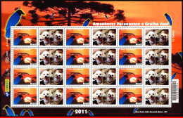 Ref. BR-3203-3FO BRAZIL 2011 - DAWN PARANA, BLUE JACKDAW,BIRDS,DOGS,SHEET PERSONALIZED MNH, ANIMALS, FAUNA 12V Sc# 3203 - Personalisiert