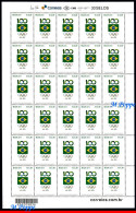 Ref. BR-3277-FO BRAZIL 2014 - BRAZILIAN OLYMPICCOMMITTEE, CENT., FLAG, SHEET MNH, SPORTS 30V Sc# 3277 - Timbres
