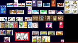 Ref. BR-Y1973-S BRAZIL 1973 - ALL COMMEMORATIVE STAMPSOF THE YEAR, SC# 1276~1331+RA17 MNH VF, . 57V Sc# 1276-1331 - Full Years