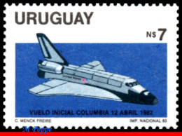 Ref. UR-1147 URUGUAY 1983 - FIRST SPACE SHUTTLEFLIGHT, NAVE COLUMBIA, MNH, SPACE EXPLORATION 1V Sc# 1147 - Stati Uniti