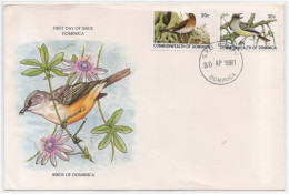 Birds Of Dominica, Forest Thrush Bird, Stolid Flycatcher Bird, Beautiful Bird, Birds, Animal  FDC - Moineaux