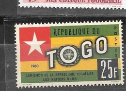Togo-Poste  N°324 ** Admission Du Togo Aux Nations Unies-. - Sonstige & Ohne Zuordnung