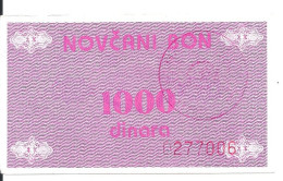 BOSNIE-HERZEGOVINE 1000 DINARA ND1992 VF+ P 50 - Bosnie-Herzegovine