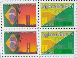 Brazil Personalized Stamp Regional Electoral Court Of Acre Justice Block Of 4 - Personalisiert