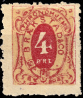 NORVÈGE / NORWAY - Braekstad Local Post TRONDHJEM (Trondheim) 4öre Red & Orange (1878 Type 8 On Thick Paper) - No Gum - Local Post Stamps