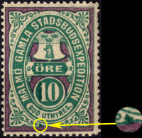 SUÈDE / SWEDEN - Local Post MALMÖ 10öre Green & Lilac (1889) Variety - Mint NH** - Ortsausgaben