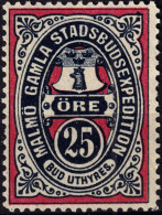 SUÈDE / SWEDEN - Local Post MALMÖ 25öre Black & Red (1889) - No Gum - Emisiones Locales