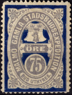 SUÈDE / SWEDEN - Local Post MALMÖ 75öre Silver & Blue (1889) - Mint NH** - Emisiones Locales