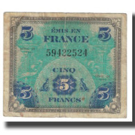 France, 5 Francs, 1944, TB, Fayette:17.01, KM:115a - 1944 Bandiera/Francia