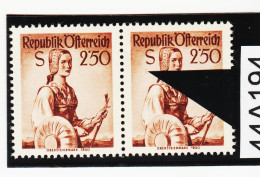 44A194 ÖSTERREICH 1952  Michl  979 PLATTENFEHLER  FARBSTRICH  ** Postfrisch ZÄHNUNG SIEHE ABBILDUNG - Abarten & Kuriositäten